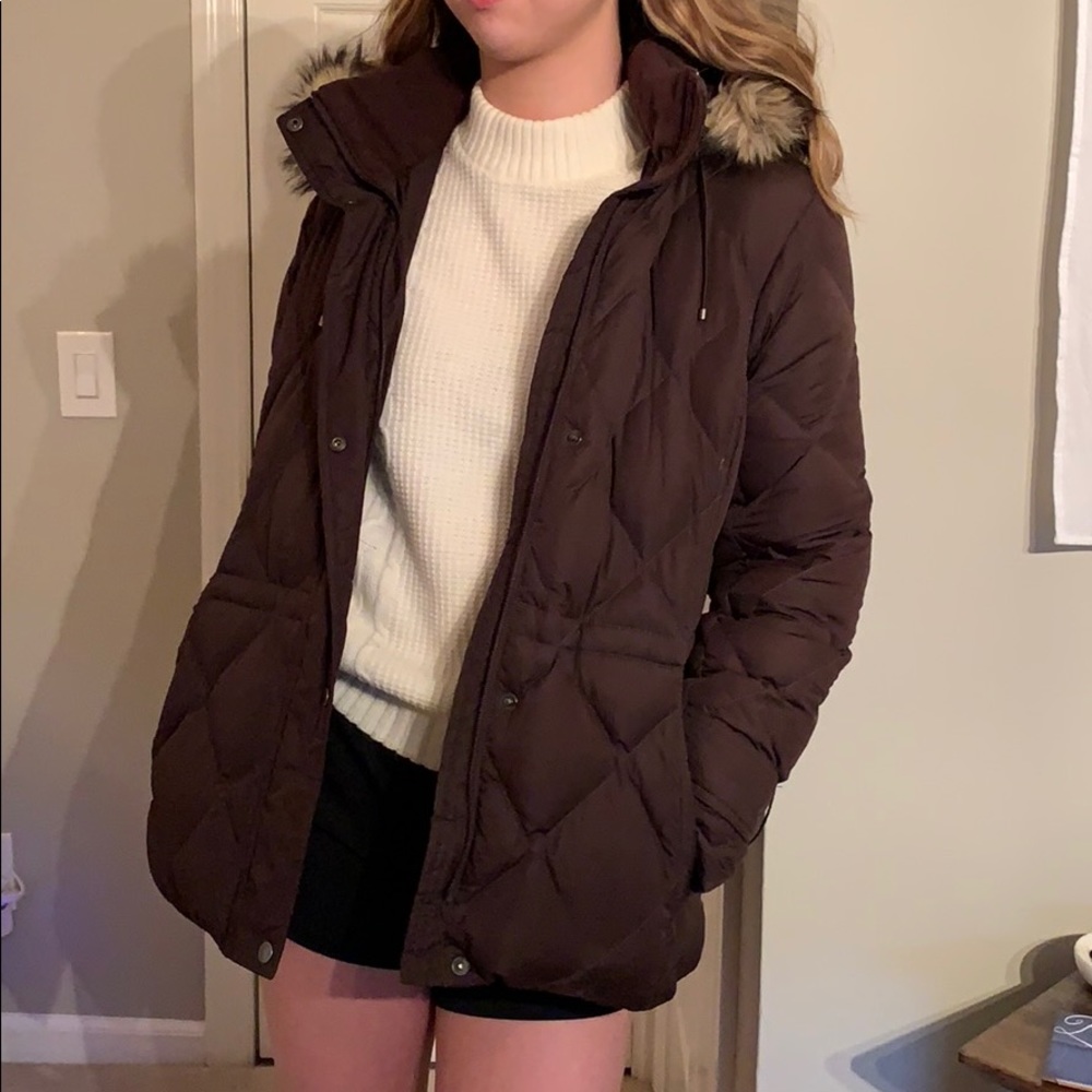 Down Jacket with Fur Hood